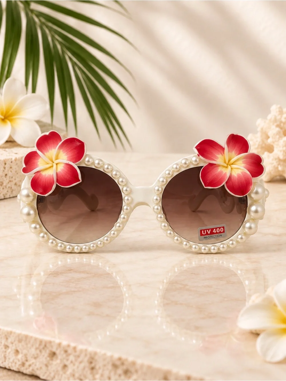 Pearl Floral UV400 Statement Sunglasses